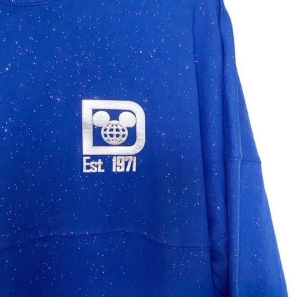 Disney Parks Walt Disney World Wishes Come True Spirit Jersey Blue Glitter Small
